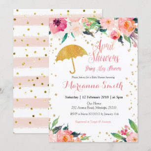 Lente april douche brengen mei bloemen uitnodiging