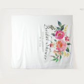 Lente Aquarel Bloemachtige Bruids Bruiloft Fotoboo Wandkleed (Voorkant (horizontaal))