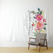 Lente Aquarel Bloemen Bruidsdiner Fotohokje Wandkleed (In Situ (horizontaal))