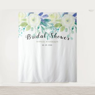 Lente Aquarel Bloemen Bruidsdouche Fotohokje Wandkleed