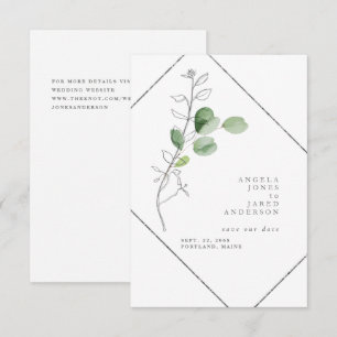 Lente Aquarel & Potlood Loof 'Save The Date' Save The Date