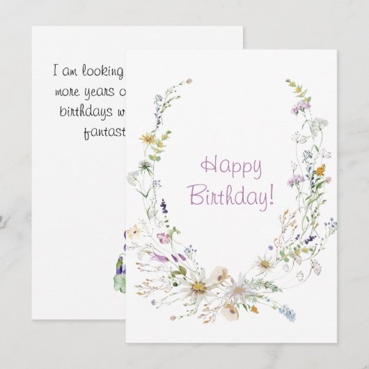 Lente Aquarel Veldbloemen Gefeliciteerd (Voorkant / Achterkant)