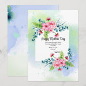 Lente Aquarel Wenskaart Feestdagenkaart (Voorkant / Achterkant)