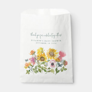 Lente Aquarel Wilde Bloem Baby Shower  Bedankzakje