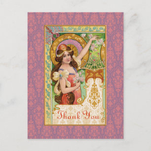 Lente Art Nouveau Ansichtkaart Briefkaart