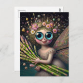 Lente Asperge Fairy Briefkaart (Voorkant / Achterkant)