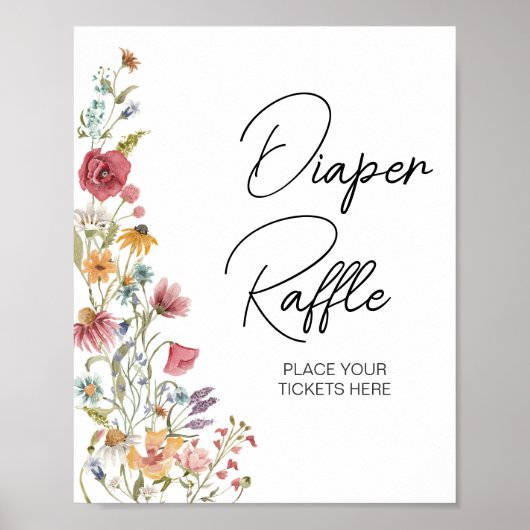 Lente Baby in Baby shower Bloom Diaper Raffle Poster (Voorkant)