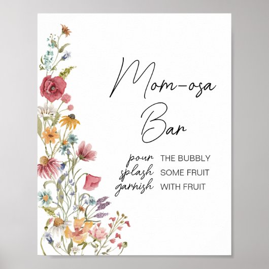 Lente Baby in Bloom Baby shower Moeder Osa Bar Poster (Voorkant)