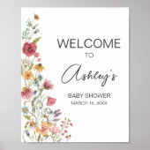 Lente Baby in Bloom Baby shower Welkom Poster (Voorkant)