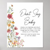 Lente Baby in Bloom Baby shower Zeg niet Baby Poster (Voorkant)