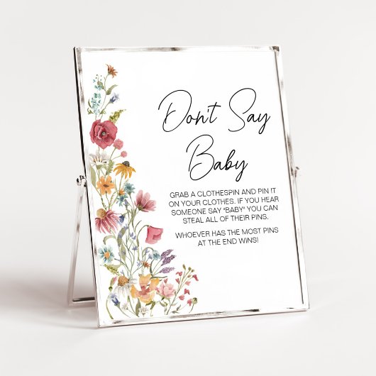 Lente Baby in Bloom Baby shower Zeg niet Baby Poster