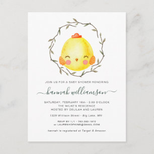 Lente Baby   Uitnodiging tot Baby shower bij Pasen Briefkaart
