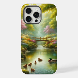 Lente beek met eenden/bloemen iPhone 15 pro max case