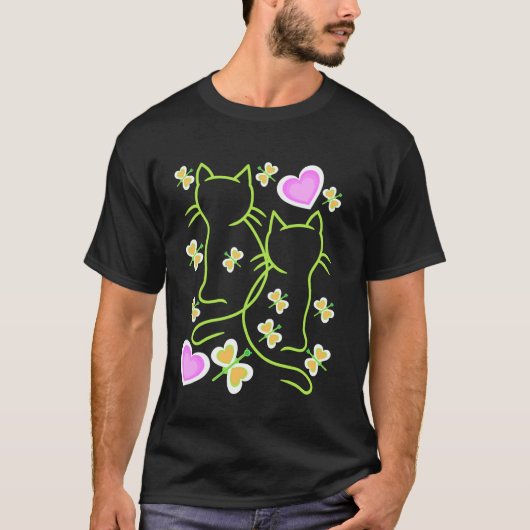 Lente Begin Retro Katten Katten Jonge katten Kinde T-shirt (Voorkant)