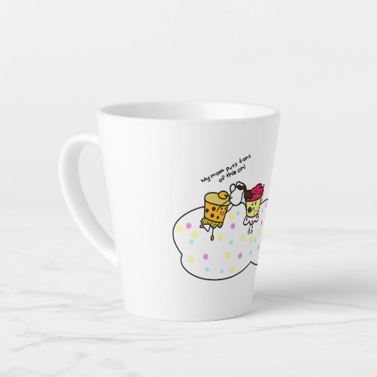 Lente beker van cupcake-meisjes latte mok (Linkerhoek)