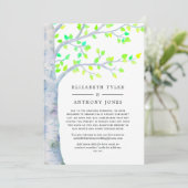 Lente Berk Boom Bruiloft Beperkte Gastlijst Aankondiging (Staand voorkant)