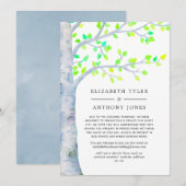 Lente Berk Boom Bruiloft Beperkte Gastlijst Aankondiging (Voorkant / Achterkant)