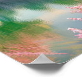 Lente bij de rivier de Cherry Blossom Paradise Poster (Hoek)