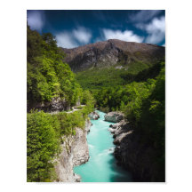 Lente bij de rivier Soča vanaf Napoleon brug