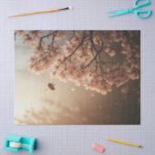 Lente bij en bloeiende boom tissuepapier (Craft)