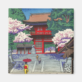 Lente bij Kurama-tempel Asano Takeji shin hanga Magneet