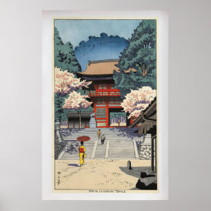Lente bij Kurama-tempel Vintage Japans Poster