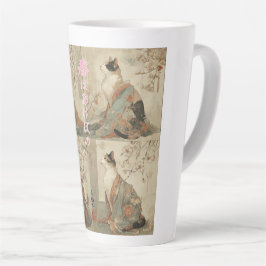 "Lente bij zonsopgang" Japanse kat in kimono kunst Latte Mok