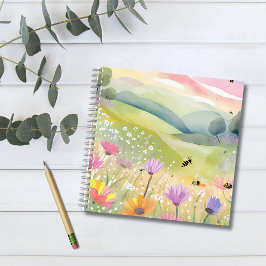 Lente Bijen Bloemvelden | Bloemrijk Kleurrijk Notitieboek