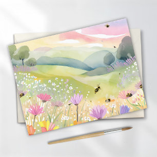 Lente Bijen Bloemvelden   Bloemrijke Kleurrijke Na Briefkaart