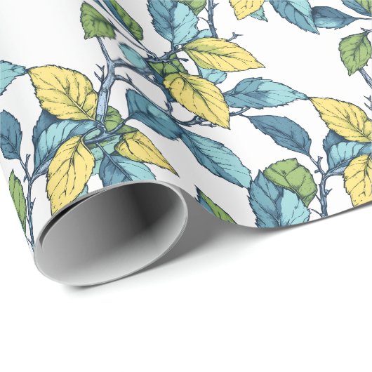 Lente Bladeren Botanisch Inpakpapier (Rol Hoek)