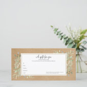 Lente Bladeren Rustieke Kraft Cadeaubon (Staand voorkant)