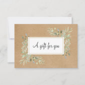 Lente Bladeren Rustieke Kraft Cadeaubon (Voorkant)