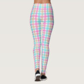 Lente Blauw en Roze Check Patroon Leggings (Achterkant)