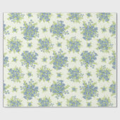 Lente Blauwe Bloemen Bloemstuk Cadeaupapier (Vlak)