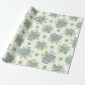 Lente Blauwe Bloemen Bloemstuk Cadeaupapier (Uitgerold)