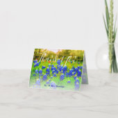 Lente blauwe bonnetjes Lente bruiloft Bedankkaart (Voorkant)