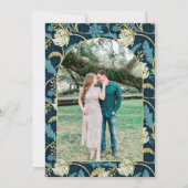 Lente Blauwe Gele Morris Bloemboog Foto Save The Date (Achterkant)