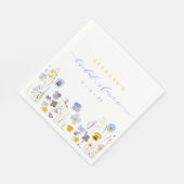 Lente Blauwe & Gele Wilde Bloemen Bruidsfeest Servet (Hoek)