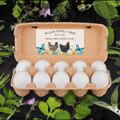 Lente Blauwe Vlinders Ei Karton Rechthoekige Sticker