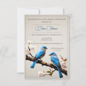 Lente Blauwe Vogels Bruiloft Feest Kaart (Voorkant)