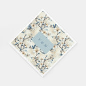 Lente Blauwe Witte Bloesem Bruiloft Servet (Hoek)