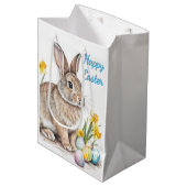 Lente Blij Pasen Konijn Medium Cadeauzakje (Voorkant Gekanteld)