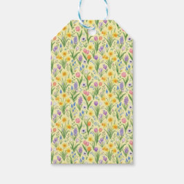 Lente Bloei Barst Patroon Cadeaulabel