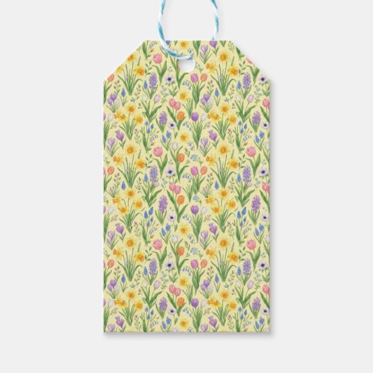 Lente Bloei Barst Patroon Cadeaulabel (Voorkant)