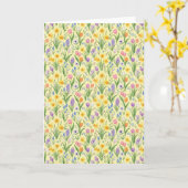Lente Bloei Barst Patroon Kaart (Gele Bloem)