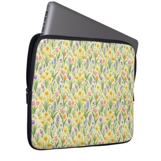 Lente Bloei Barst Patroon Laptop Sleeve (Voorkant Rechts)