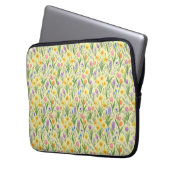 Lente Bloei Barst Patroon Laptop Sleeve (Voorkant Links)
