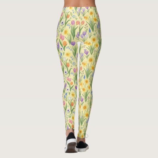 Lente Bloei Barst Patroon Leggings (Achterkant)