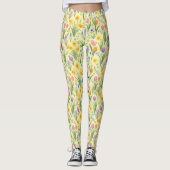 Lente Bloei Barst Patroon Leggings (Voorkant)