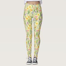 Lente Bloei Barst Patroon Leggings